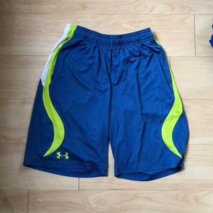 Under Armour Blue, Green, and White Shorts - Sz Youth XL